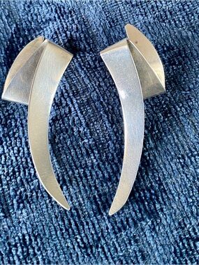 80s Vintage edgy sterling ear rings NYC